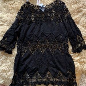 NWT black swimsuit cover up size M/L